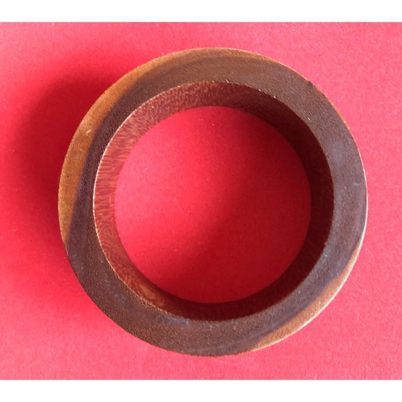 Metal Studded Vintage Wood BOHO Bangle Bracelet - Picture 3 of 4